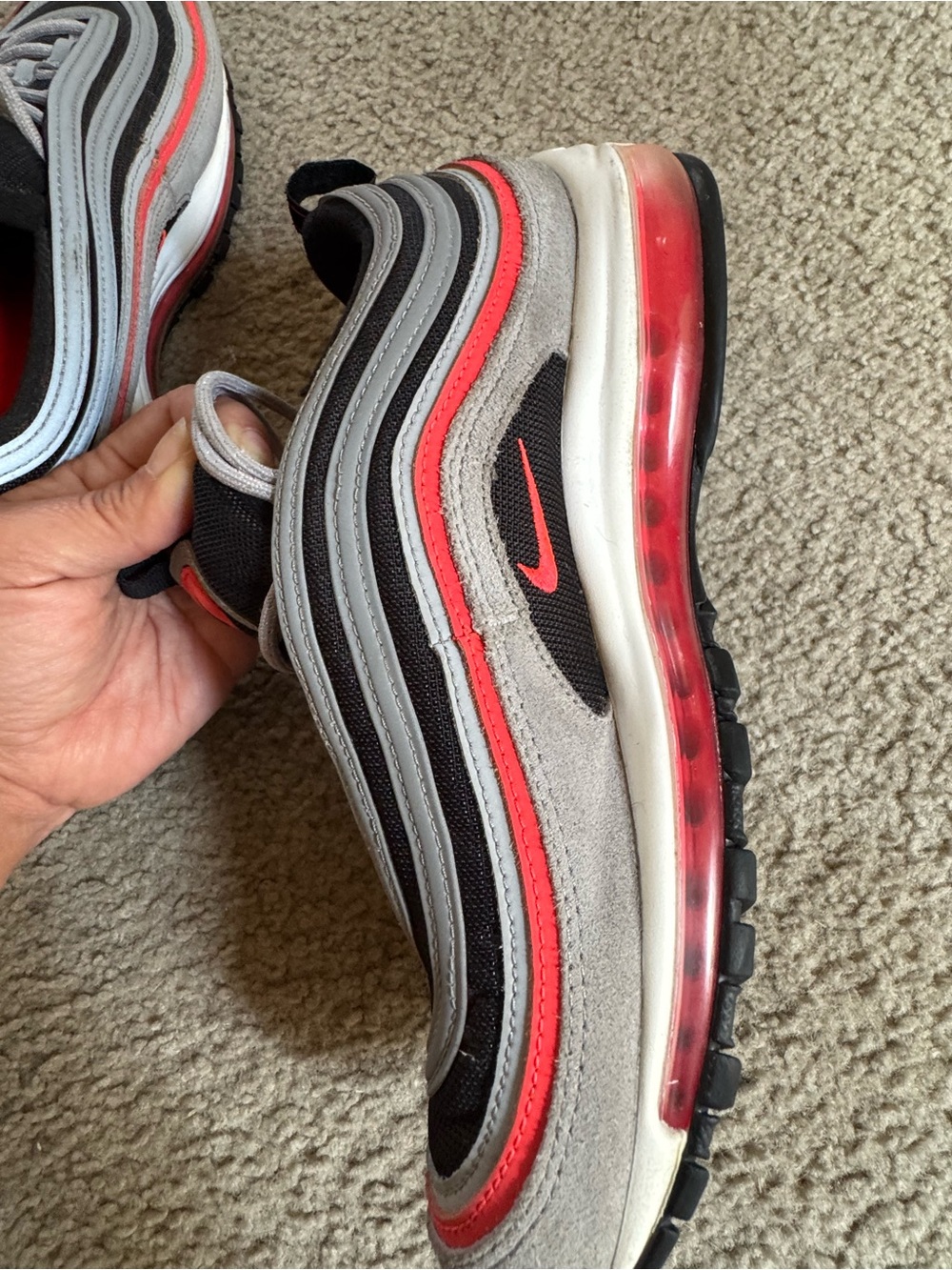 Nike Air Max 97 shoes Black gray air 97 men’s tag sneaker Running Basketball Air - Picture 7 of 10